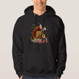 Cute Squirrel Easter Day Bunny Eggs Easter Costume Hoodie