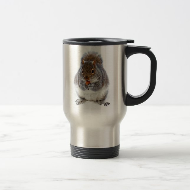 Cute Squirrel Eating a Nut Travel Mug (Right)