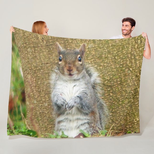Cute Squirrel Fleece Blanket (In Situ)