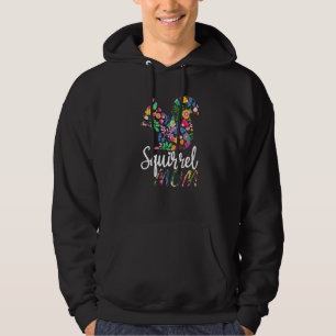 Cute Squirrel Floral Vintage Flower Mom Mothers Da Hoodie