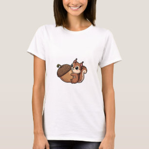 Cute Squirrel Hugging Giant Acorn T-Shirt
