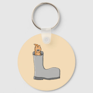 Cute Squirrel in a Boot. Keychain