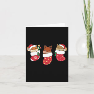 Cute Squirrel In Christmas Sock For Christmas  Card