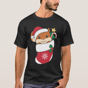 Cute Squirrel In Christmas Sock For Christmas T-Shirt