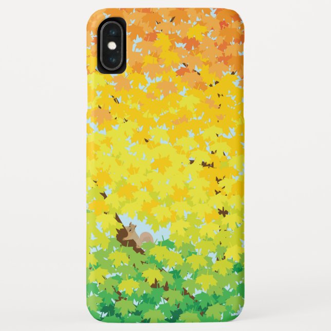Cute Squirrel in Maple Tree in Autumn Illustration Case-Mate iPhone Case (Back)