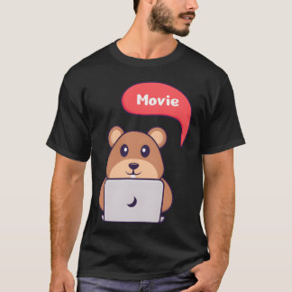 Cute Squirrel Is Watching A Movie retro T-Shirt