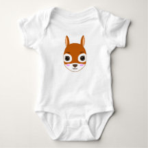 Cute Squirrel Kawaii design Baby Bodysuit