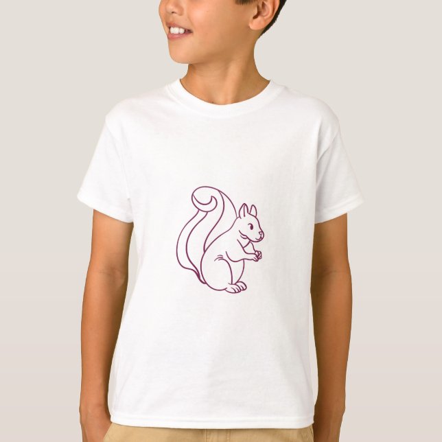 Cute squirrel modern funny Boys'  T-Shirt (Front)