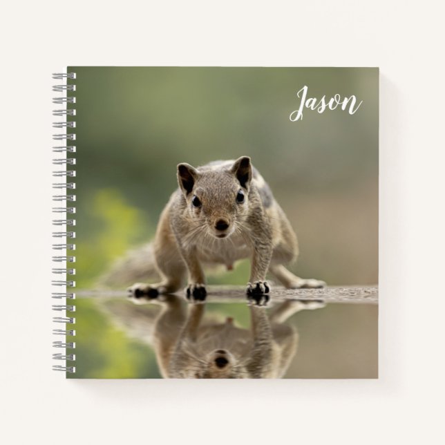 Cute Squirrel Notebook Personalized Spiral (Front)