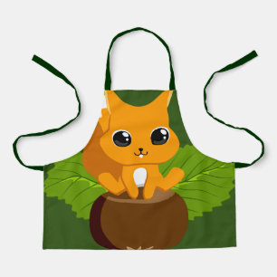 Cute Squirrel Nut Forest Kids All-Over Print Apron