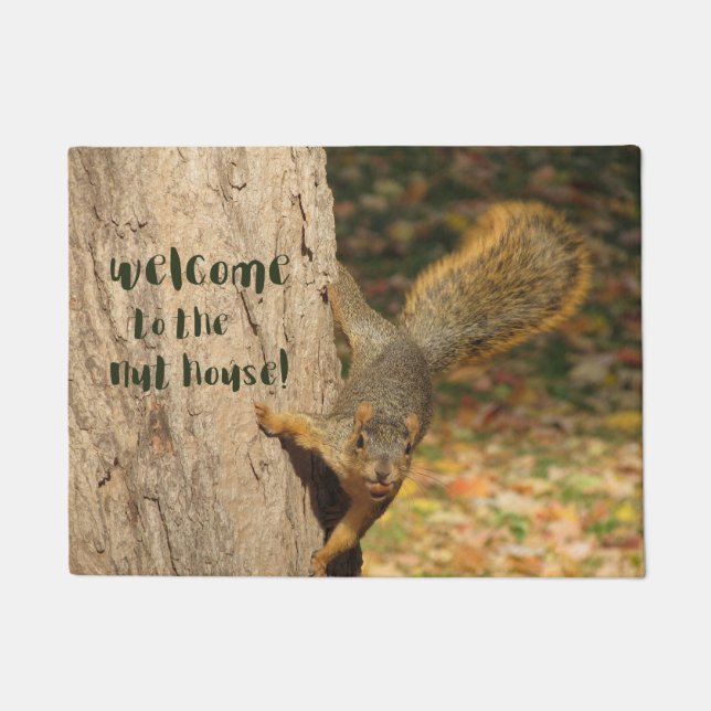 Cute Squirrel Nut House Doormat (Front)