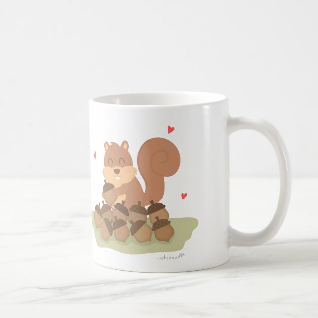 Cute Squirrel Nuts About You Pun Love Humour Coffee Mug (Right)