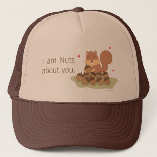 Cute Squirrel Nuts About You Pun Love Humour Trucker Hat