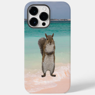 Cute Squirrel on Caribbean beach scene iPhone 14 Pro Max Case