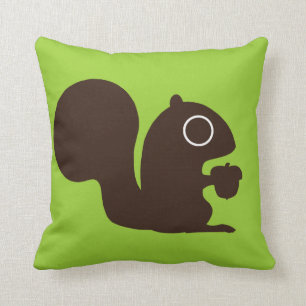 Cute Squirrel on Green (Customizable) Throw Pillow