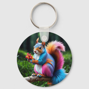 Cute Squirrel On The Branch-19274 Keychain