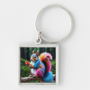 Cute Squirrel On The Branch-19274 Keychain
