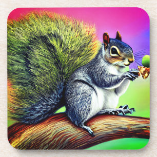Cute Squirrel on the Branch  Coaster