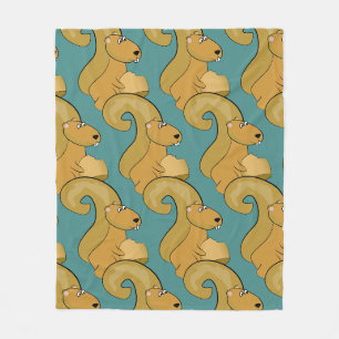 Cute Squirrel Pattern Fleece Blanket
