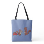 Cute squirrel sharing a wagon of acorns
