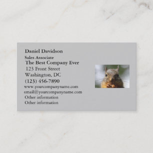 Cute Squirrel Smiling Photo Business Card