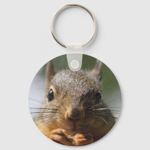 Cute Squirrel Smiling Photo Keychain