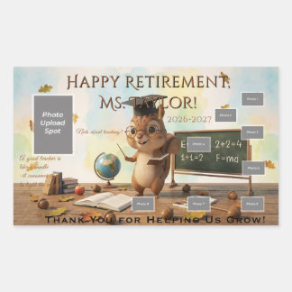 Cute Squirrel Teacher Retirement Sticker Sheet 202