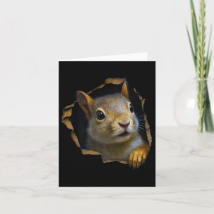 Cute Squirrel Torn Cloth 3d Graphic Premium Card
