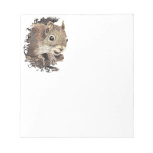 Cute Squirrel, Watercolor Animal Nature Notepad
