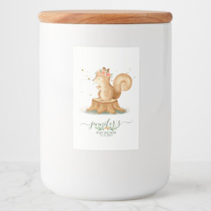 Cute Squirrel wildlife farm forest animal Food Label