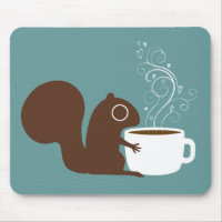 Cute Squirrel with Coffee | Whimsical Animal Art