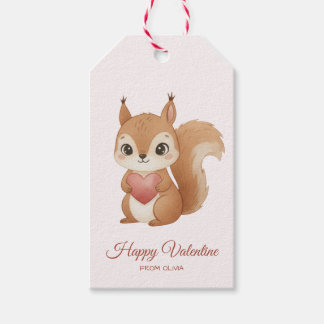 Cute Squirrel with Heart Valentine's Day Gift Tags