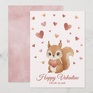 Cute Squirrel with Heart Valentine's Day Holiday Card