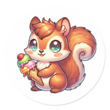 cute squirrel with ice cream cone