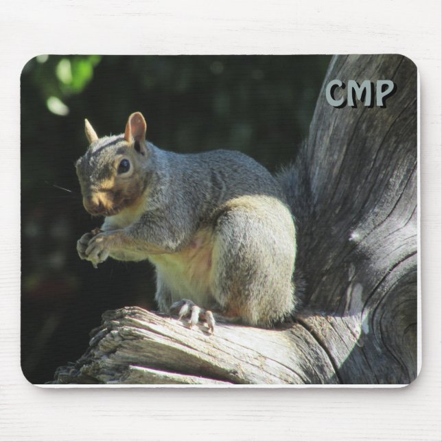 Cute Squirrel with Your Initials Mouse Pad (Front)
