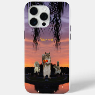 Cute Squirrels at Tropical sunset iPhone 15 Pro Max Case