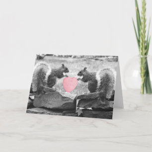 Cute Squirrels in Love, Be Mine Holiday Card