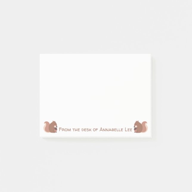 Cute Squirrels with Acorns Post-it Notes (Front)