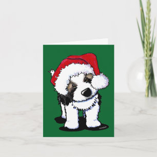 Cute St. Bernard Christmas Holiday Card