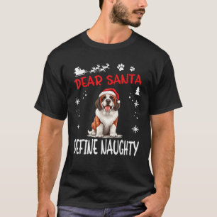 Cute St Bernard Dog Christmas Dear Santa Define Na T-Shirt
