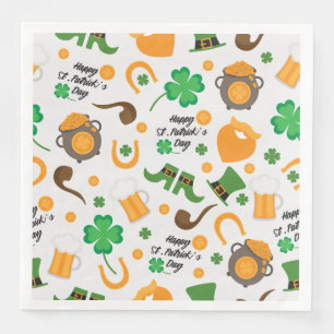 Cute St. Paddy's Day Irish Themed Pattern Napkin