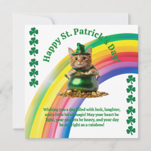 Cute St. Patrick’s Day Card – Cat in Pot of Gold 