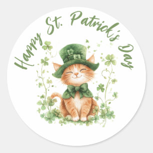 Cute St. Patrick’s Day Cat Sticker Leprechaun Cat
