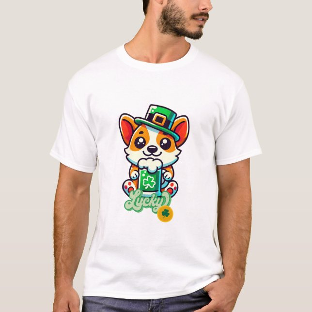 Cute St. Patrick’s Day Dog Tee (Front)