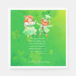 Cute St. Patrick’s Day Irish Elves Dancing Jig Napkin
