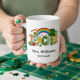Cute St. Patrick’s Day Lucky to Teach Teacher Gift Coffee Mug
