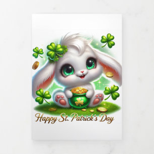 Cute St Patrick's Day card with Bunny