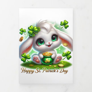 Cute St Patrick's Day card with Bunny