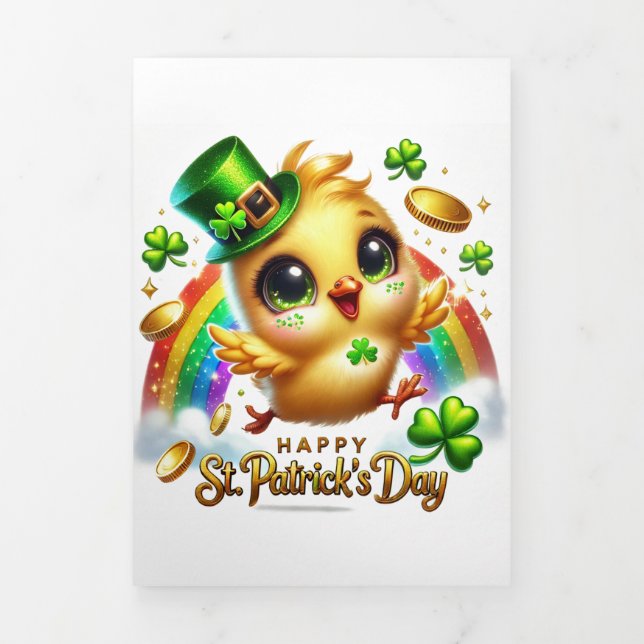Cute St Patrick's Day card with Chicken  (Cover)