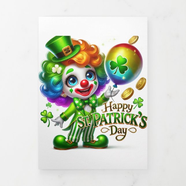 Cute St Patrick's Day card with Clown  (Cover)